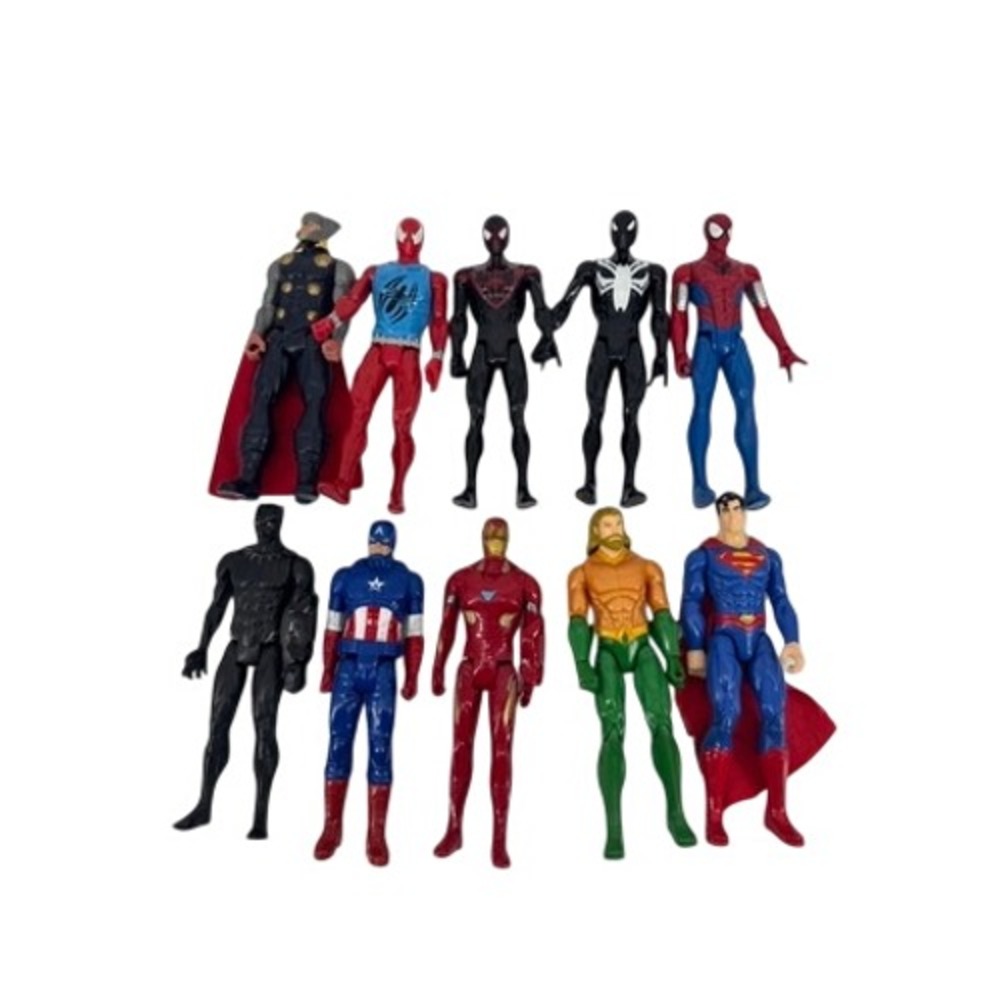 Marvel DC Superhero Action Figure Lot 10pc 12 inch Spider-Man Iron Man Thor Toy